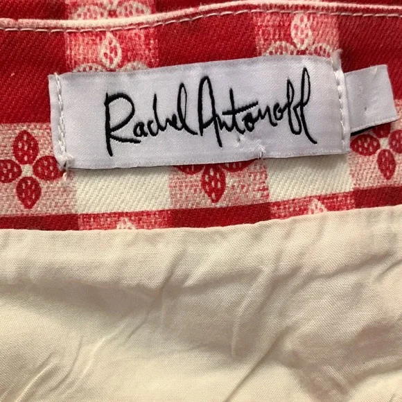 Rachel Antonoff Daisy Gingham Romper Red White Size 4 Picnic Checkered Vacation - Picture 2 of 16